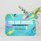 Groene fancy graduatie-partij aanpassen kaart (Staand voorkant)