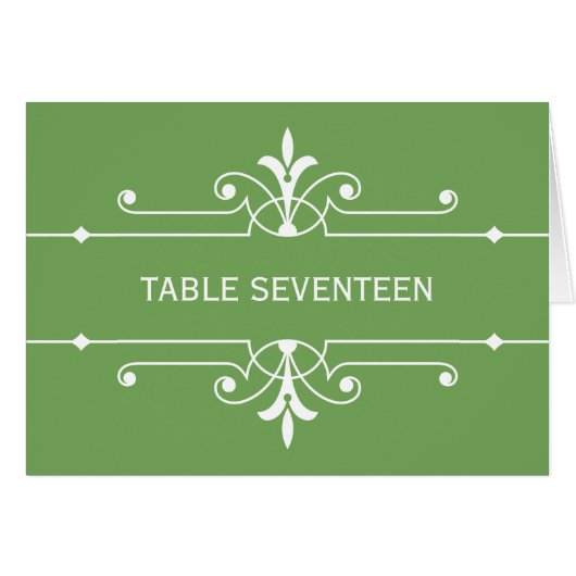 Groene Fancy Kaart voor siertabelnummer (Voorkant Horizontaal)