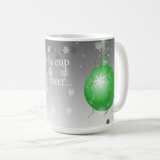 Groene Fancy kerstsierkoffie-Mok Koffiemok (Voorkant rechts)