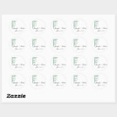 Groene Fancy Monogram Huwelijksenvelop Afdichting Ronde Sticker (Vel)