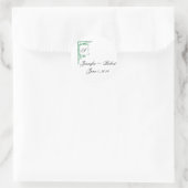 Groene Fancy Monogram Huwelijksenvelop Afdichting Ronde Sticker (Tas)