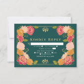 Groene Fantasie Betoverde Tuin Huwelijk RSVP (Voorkant)