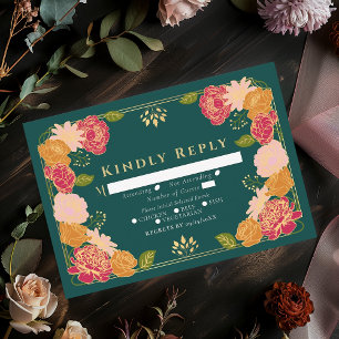 Groene Fantasie Betoverde Tuin Huwelijk RSVP Kaartje
