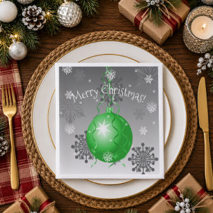 Groene Fantasie Kerstbal Papieren Servet