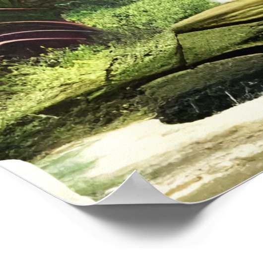 Groene fantasiebeest in het bos | AI Art. Poster (Hoek)