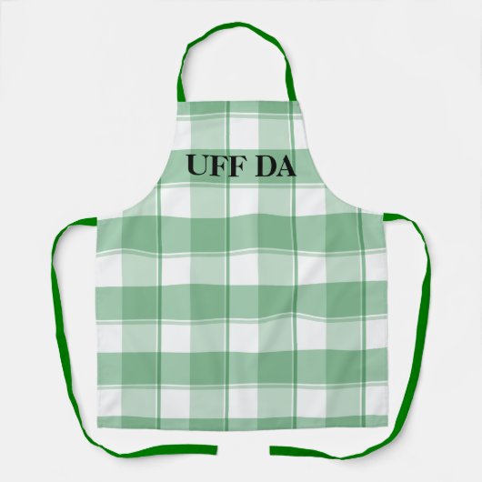 Groene Farmhouse Uff Da All-Over Print Schort (Voorkant)