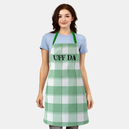 Groene Farmhouse Uff Da All-Over Print Schort