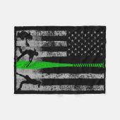 Groene Fastpitch Softll Vlag - Softll Speler Op Vl Fleece Deken (Voorkant (Horizontaal))