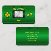 Groene faux draagbare console visitekaartje (Voorkant / Achterkant)