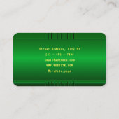 Groene faux draagbare console visitekaartje (Achterkant)