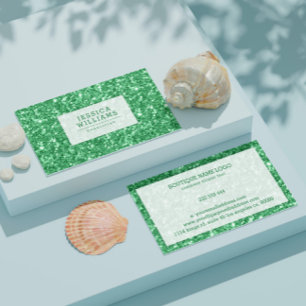 Groene faux glitter en schittert visitekaartje