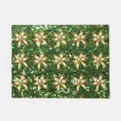Groene Faux Glitter Gold Diamond Bows Deurmat (Voorkant)