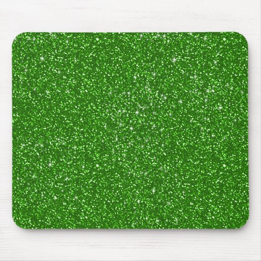 Groene Faux Glitter Patroon Textuur Muismat (Voorkant)