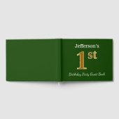 Groene Faux Gold 1st Birthday Party + aangepaste n Gastenboek (Volledig)