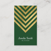 Groene Faux Gold Geometric Blogger Social Media Visitekaartje (Voorkant)