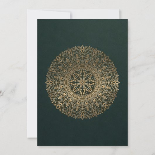 GROENE FAUX GOLD MANDALA JAAR 50E JUBILEUM KAART (Achterkant)