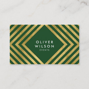 Groene Faux Gold Social Media Elegant Geometric Visitekaartje