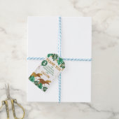 Groene Faux Gouden Folie Dinosaur Dank u Cadeaulabel (Met Touw)
