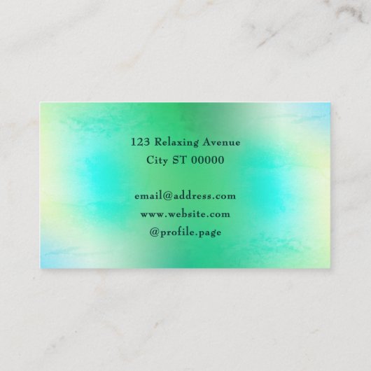 Groene faux marmeren textuur natuurlijk visitekaartje (Achterkant)