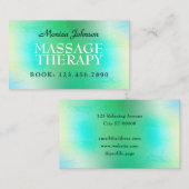 Groene faux marmeren textuur natuurlijk visitekaartje (Voorkant / Achterkant)