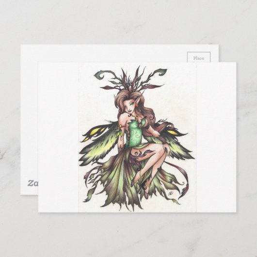 groene fee briefkaart (Voorkant / Achterkant)