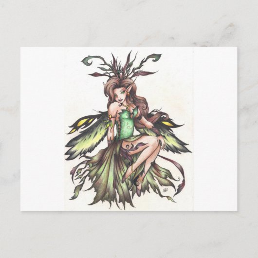 groene fee briefkaart (Voorkant)