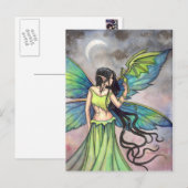 Groene Fee en Draak Fantasie Kunst Briefkaart (Voorkant / Achterkant)