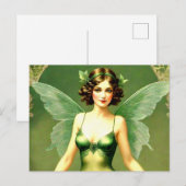 Groene fee in 1920-stijl briefkaart (Voorkant / Achterkant)