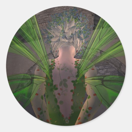 Groene Fee @ Secret Door Ronde Sticker (Voorkant)