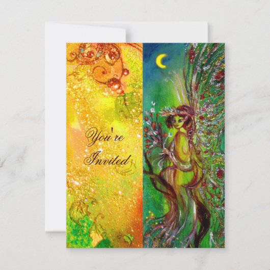 GROENE FEËN geel blauw rood zilver Kaart (Voorkant)