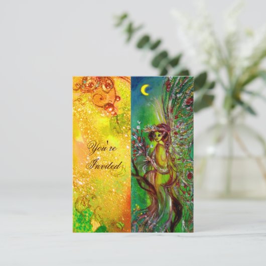 GROENE FEËN geel blauw rood zilver Kaart (Staand voorkant)