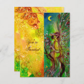 GROENE FEËN geel blauw rood zilver Kaart (Voorkant / Achterkant)