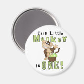 Groene Feestaap 1e Verjaardag Tshirts en geschenke Magneet (Voorkant / Achterkant)