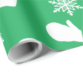 Groene feestdag Mittens en kerstPetten Cadeaupapier (Rol Hoek)