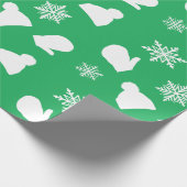 Groene feestdag Mittens en kerstPetten Cadeaupapier (Hoek)