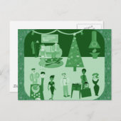 Groene feestdag uitnodiging briefkaart (Voorkant / Achterkant)