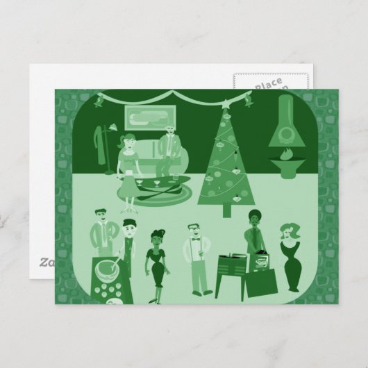 Groene feestdag uitnodiging briefkaart (Voorkant / Achterkant)