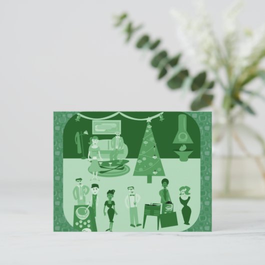 Groene feestdag uitnodiging briefkaart (Staand voorkant)