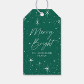 Groene feestdag voor Merry en BrightStor Script Cadeaulabel (Voorkant)