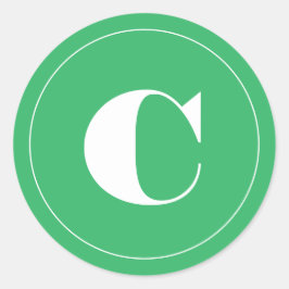 Groene feestdag voor oude initialen ronde sticker