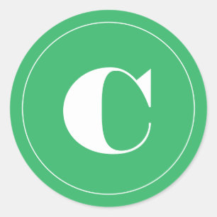 Groene feestdag voor oude initialen ronde sticker