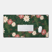 Groene Feestelijke Botanische Kerstvakantie Bureaumat (Keyboard & Muis)