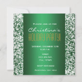 Groene feestelijke glitter sparkle uitnodiging (Achterkant)