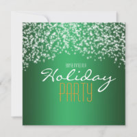 Groene feestelijke glitter sparkle uitnodiging