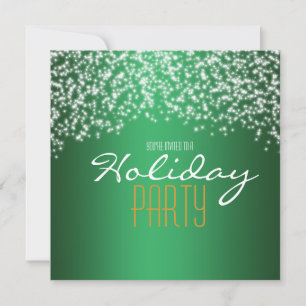 Groene feestelijke glitter sparkle uitnodiging