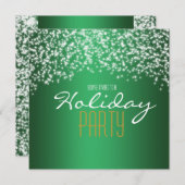 Groene feestelijke glitter uitnodiging (Voorkant / Achterkant)