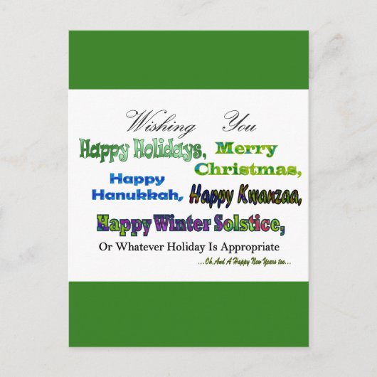 Groene feestelijke groeten voor de vakantie feestdagenkaart (Voorkant)