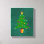 Groene feestelijke kerstboom canvas afdruk (Voorkant)