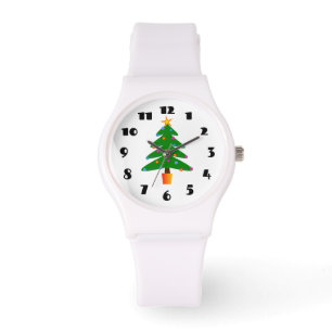 Groene feestelijke kerstboom horloge