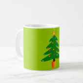Groene feestelijke kerstboom koffiemok (Voorkant links)